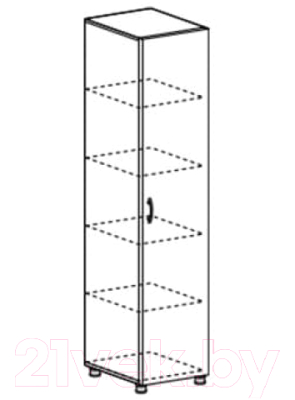 Шкаф-пенал Стендмебель Вегас спальня (белый глянец/венге)
