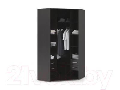 Шкаф Стендмебель Вегас угловой двухстворчатый (белый глянец/венге)