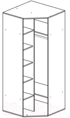 Шкаф Стендмебель Вегас угловой (кофе с молоком/ясень шимо темный)