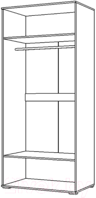 Шкаф Стендмебель Вегас двухстворчатый (кофе с молоком/ясень шимо темный)