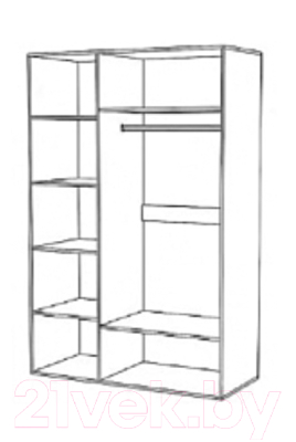 Шкаф Стендмебель Вегас трехстворчатый (белый глянец/венге)