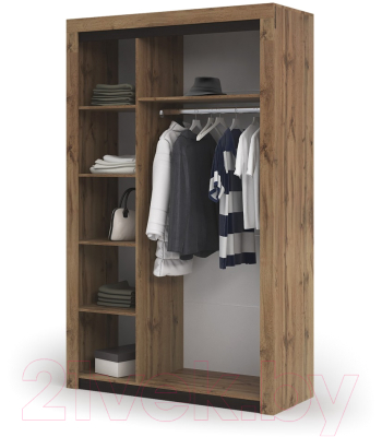 Шкаф Стендмебель Паола ШК-702 (венге/дуб крафт золотой)