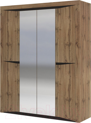 Шкаф Стендмебель Паола ШК-703 (венге/дуб крафт золотой) - фото