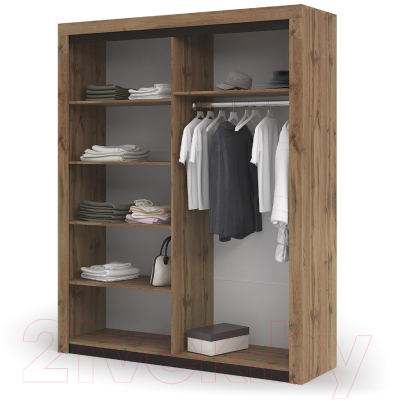 Шкаф Стендмебель Паола ШК-703 (венге/дуб крафт золотой)