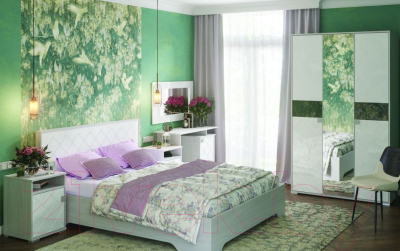 Зеркало Стендмебель Сальма ЗР-021 (белый глянец/ясень анкор)