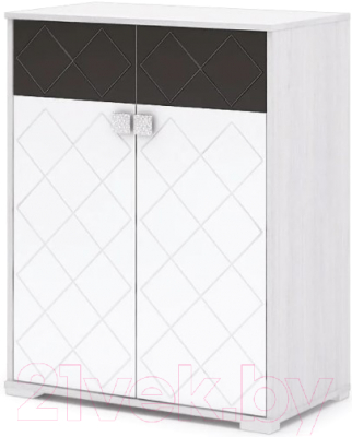 Тумба Стендмебель Сальма КМ-022 (белый глянец/ясень анкор) - фото