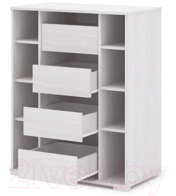 Тумба Стендмебель Сальма КМ-022 (белый глянец/ясень анкор)