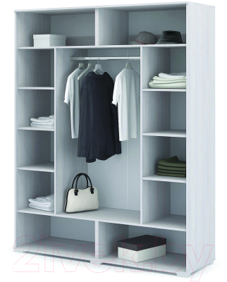 Шкаф Стендмебель Сальма ШК-024 (белый глянец/ясень анкор)