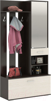 Секция в прихожую Стендмебель Сорренто (дуб белфорт/венге) - фото