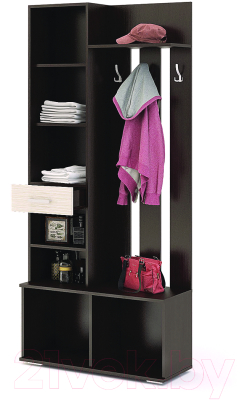 Секция в прихожую Стендмебель Сорренто (дуб белфорт/венге)