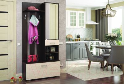 Секция в прихожую Стендмебель Сорренто (дуб белфорт/венге)