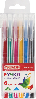 Набор шариковых ручек Пифагор Веселые зверята / 143337 - фото