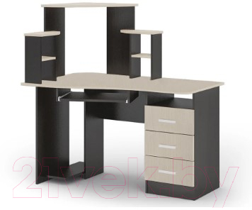 Компьютерный стол Стендмебель №1 (дуб белфорт/венге) - фото