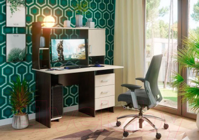 Компьютерный стол Стендмебель №5 (дуб белфорт/венге)