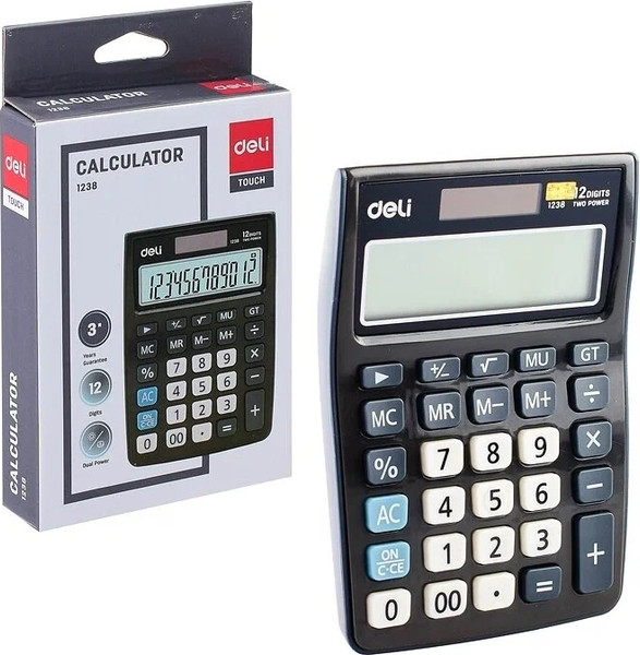 Калькулятор Deli E1238black
