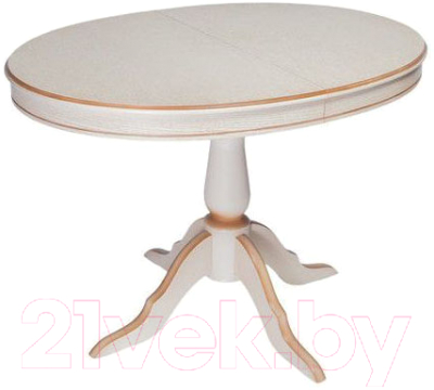 Обеденный стол ТехКомПро Эдельвейс М / 121319 (дуб/тон 3 с патиной шампань) - фото