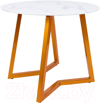 Обеденный стол AksHome Goldie (мрамор/золотой) - фото