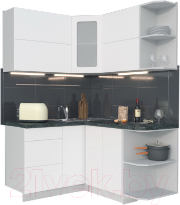 Готовая кухня Интерлиния Мила Матте 1.5x1.4 А правая - фото