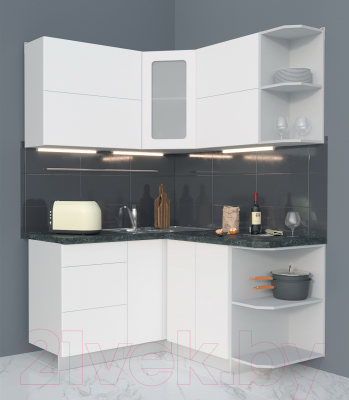 Готовая кухня Интерлиния Мила Матте 1.5x1.4 А правая