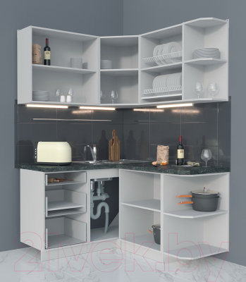 Готовая кухня Интерлиния Мила Матте 1.5x1.4 А правая