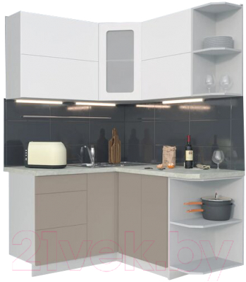 Готовая кухня Интерлиния Мила Матте 1.5x1.4 А правая - фото