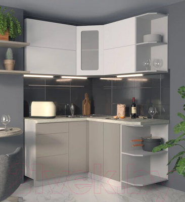 Готовая кухня Интерлиния Мила Матте 1.5x1.4 А правая