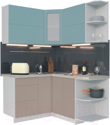 Готовая кухня Интерлиния Мила Матте 1.5x1.4 А правая - фото