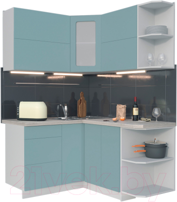 Готовая кухня Интерлиния Мила Матте 1.5x1.4 А правая - фото