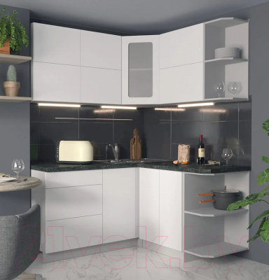 Готовая кухня Интерлиния Мила Матте 1.5x1.6 А правая