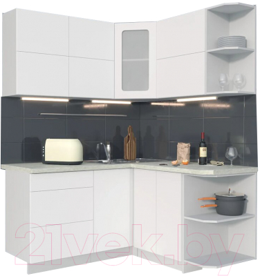 Готовая кухня Интерлиния Мила Матте 1.5x1.6 А правая