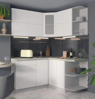 Готовая кухня Интерлиния Мила Матте 1.5x1.6 А правая