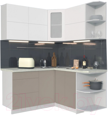 Готовая кухня Интерлиния Мила Матте 1.5x1.6 А правая
