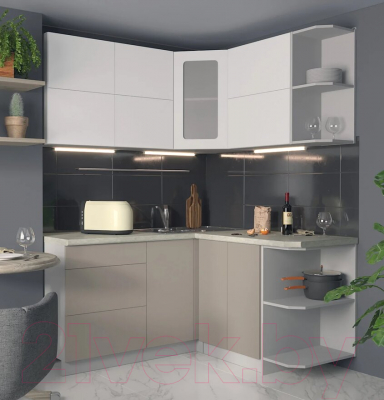Готовая кухня Интерлиния Мила Матте 1.5x1.6 А правая