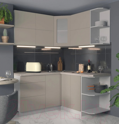 Готовая кухня Интерлиния Мила Матте 1.5x1.6 А правая