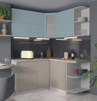 Готовая кухня Интерлиния Мила Матте 1.5x1.6 А правая