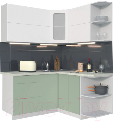 Готовая кухня Интерлиния Мила Матте 1.5x1.6 А правая - фото