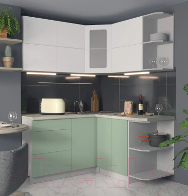 Готовая кухня Интерлиния Мила Матте 1.5x1.6 А правая