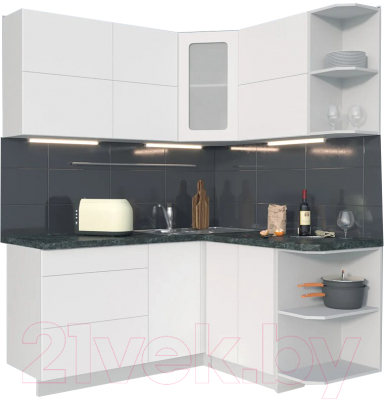 Готовая кухня Интерлиния Мила Матте 1.5x1.7 А правая - фото