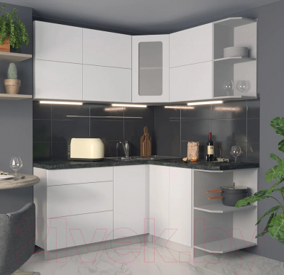 Готовая кухня Интерлиния Мила Матте 1.5x1.7 А правая