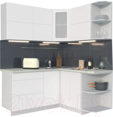 Готовая кухня Интерлиния Мила Матте 1.5x1.7 А правая - фото