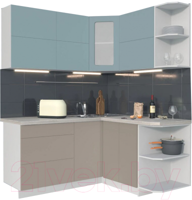 Готовая кухня Интерлиния Мила Матте 1.5x1.7 А правая - фото