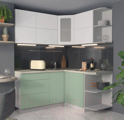 Готовая кухня Интерлиния Мила Матте 1.5x1.7 А правая