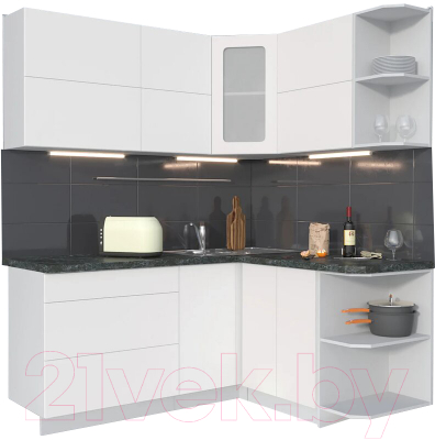 Готовая кухня Интерлиния Мила Матте 1.5x1.8 А правая - фото