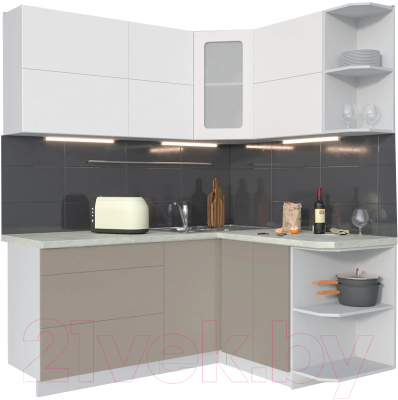 Готовая кухня Интерлиния Мила Матте 1.5x1.8 А правая - фото