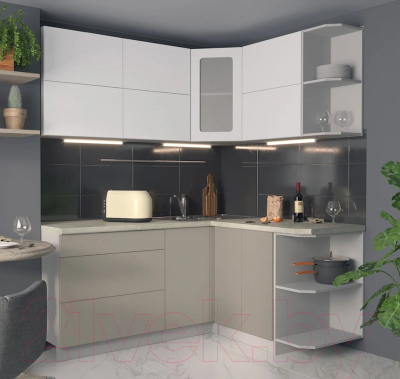 Готовая кухня Интерлиния Мила Матте 1.5x1.8 А правая