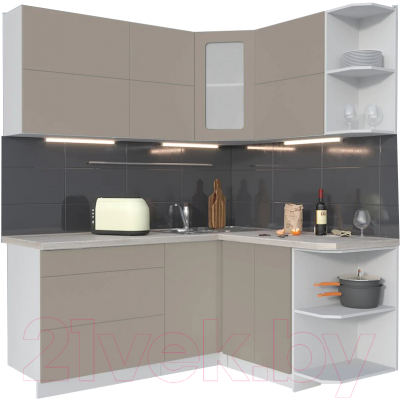 Готовая кухня Интерлиния Мила Матте 1.5x1.8 А правая - фото