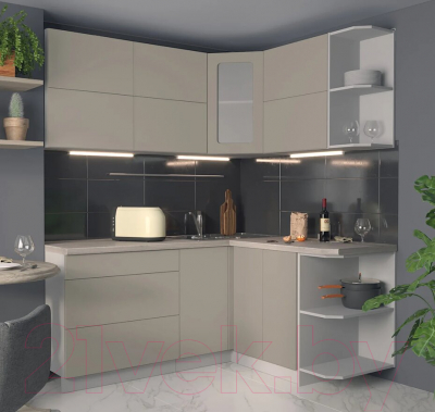 Готовая кухня Интерлиния Мила Матте 1.5x1.8 А правая