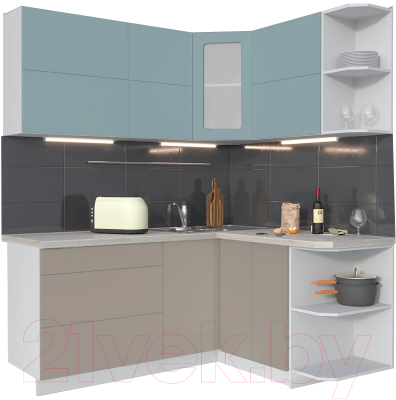 Готовая кухня Интерлиния Мила Матте 1.5x1.8 А правая - фото