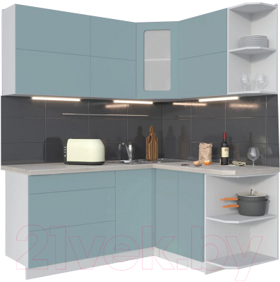 Готовая кухня Интерлиния Мила Матте 1.5x1.8 А правая - фото