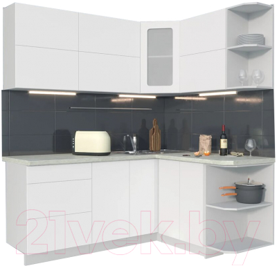Готовая кухня Интерлиния Мила Матте 1.5x1.9 А правая - фото